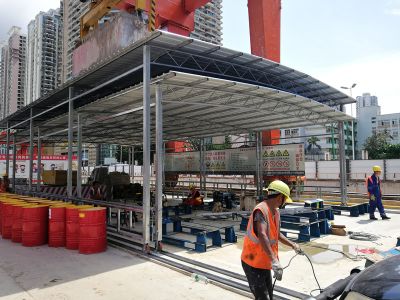 推拉重叠钢筋棚（篷）